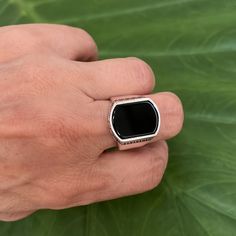 Men Sterling Silver Black Onyx Ring Sizes 8 9 10 11 12 Chevron Band Ring Comes In A Beautiful Jewelry Box Available In Sizes 8 9 10 11 12 Item#Sh-002500. Black Stainless Steel Ring With Polished Finish, Formal Black Stainless Steel Signet Ring, Black Sterling Silver Metal Ring, Classic Black Sterling Silver Signet Ring, Modern Black Sterling Silver Signet Ring, Black Stainless Steel Ring Jewelry, Elegant Black Stainless Steel Rings, Black Sterling Silver Signet Ring With Polished Finish, Black Enamel Sterling Silver Signet Ring