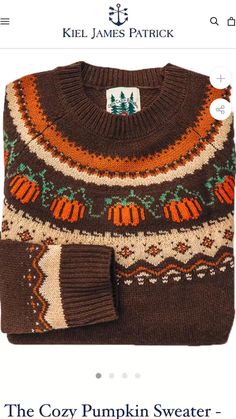 Pumpkin 
 • Sweater 
 • Warm 
 • Cozy 
 • Sultan 
 • Fall autumn 
 • Cozy Brown Sweater For Outdoor, Cozy Brown Outdoor Sweater, Cozy Brown Sweater, Cozy Brown Sweater For Fall, Cozy Brown Fall Sweater, Retro Brown Sweater For Fall, Brown Fair Isle Sweater For Fall, Vintage Sweater For Outdoor Fall Wear, Cottagecore Long Sleeve Sweater For Fall