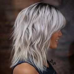 Medium Hairstyles For Women, Haircuts Medium, Modern Shag Haircut, Modern Shag, Medium Shag Haircuts, Medium Haircuts, Silver Blonde, Shag Hairstyles