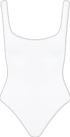 Fitted Tank Strap Bodysuit For Swimming, Nylon Bodysuit With Built-in Bra And Scoop Neck, Second-skin Tank Bodysuit, Chic White Scoop Neck Bodysuit, White Scoop Neck Elastane Bodysuit, Stretch Scoop Neck Leotard, Stretch Bodysuit With Lined Body And Wide Straps, Fitted Scoop Neck Tank Top For Swimming, White Fitted Tank Top With Scoop Back