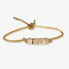 Get in on the friendship bracelet trend with our Goldie Word Bracelets. Choose from 11 pre-set words or create your own unique message using our letter beads cast in recycled brass. Adjustable Nickel-free Name Bracelet For Everyday, Nickel-free Gold Name Bracelet For Everyday, Meaningful Adjustable Name Bracelet For Everyday, Meaningful Adjustable Friendship Bracelets, Meaningful Adjustable Friendship Bracelets For Everyday, Inspirational Gold Friendship Bracelets Gift, Gold Stackable Friendship Bracelets As Gift, Inspirational Gold Friendship Bracelets, Gold Stackable Friendship Bracelets