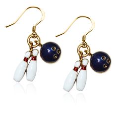 Show them how you "roll" with our super-cute Bowling Charm Earrings! These pins come with a self-linked bowling ball, are cast from lead-free pewter and are plated, hand painted, and assembled in the USA. Earring hooks are sterling silver or gold plated French wire and include rubber backs. Gift Logo, Whimsical Gifts, Ashes Jewelry, Logo Gifts, Bowling Ball, French Wire, Earring Hooks, Cute Earrings, Charm Earrings