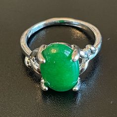 Condition: 100% Brand New And High Quality Material: S925 Silver, Green Jade S925 Stamped Inside The Ring Main Stone: Green Jade Size: 9.5 Color: Same As Pictures Gender: Woman Package: 1x Ring #Jadering #S925ring #Jadejewelry #Womanring #Jewelry Silver Jade Ring Jewelry, Silver Jade Rings For Promise, Silver Jade Promise Ring, Silver Jade Ring Fine Jewelry, Classic Silver Jade Ring, Silver Jade Rings For Anniversary, Classic Silver Ring With Jade, Silver Emerald Ring Stamped 925, Elegant Silver Jade Ring