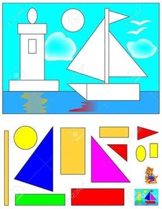 the paper cut out with different shapes and colors for children's art work stock photo