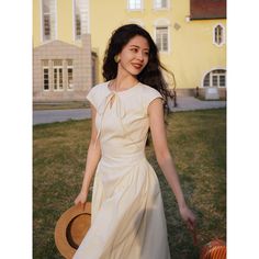 <Color>



 ivory

 Light Yellow






 <Size>



 XS size



 Length: 115cm

 Bust: 81cm

 Waist: 63cm




 Small size



 Length: 124cm

 Bust: 85cm

 Waist: 67cm




 Medium size



 Length: 124cm

 Bust: 89cm

 Waist: 71cm




 Large size



 Length: 125cm

 Bust: 93cm

 Waist: 75cm











 <Material>



 cotton

 Nylon






 ＜Model wearing＞



 Wearing size



 Small size




 Model Dimensions



 Height: 166cm

 Bust: 81cm

 Waist: 66cm Cream A-line Maxi Dress For Summer, Beige A-line Vintage Dress For Spring, White Vintage Dress With Short Sleeves For Summer, White Vintage Dress With Short Sleeves For Garden Party, White Vintage Dress For Garden Party With Short Sleeves, Summer White Vintage Dress With Short Sleeves, White Short Sleeve Vintage Dress For Summer, White Short Sleeve Vintage Summer Dress, White Short Sleeve Vintage Dress For Garden Party