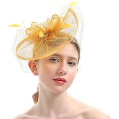 Quality Polyester, Feather, Veil, Metal Clip And Plastic Headband For Adult Women. Sinamay Fascinator Hat With A Headband And A Hair Clip For Kentucky Derby, Horse Racing Season, Church, Banquet, Cocktail Tea Part, Wedding Photography,Bridal Party And Etc. Quality Workmanship And Stylish Unique Design, Wear It, You Will Be Amazing And Stunning, And You Will Get Lots Of Compliments. Luxury Yellow Hats For Kentucky Derby, Luxury Yellow Mini Hat For Kentucky Derby, Luxury Yellow Fascinator For Kentucky Derby, High-end Yellow Mini Hat For Kentucky Derby, Feather Veil, Wedding Photography Bridal Party, Sinamay Fascinator, Derby Horse, Plastic Headband