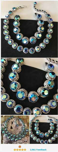 Vintage Bling Jewelry For Party, Vintage Jewelry With Sparkling Stones For Party, Vintage Sparkling Stones Jewelry For Party, Vintage Party Jewelry With Sparkling Stones, Vintage Rhinestone Adjustable Necklace, Retro Beaded Party Jewelry, Retro Beaded Jewelry For Party, Vintage Rhinestone Crystal Bracelet For Party, Vintage Crystal Bracelets For Party