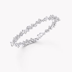 Threads Diamond Bracelet, Luxury Bracelet With Baguette Cut And Prong Setting, Platinum And Diamond Bracelets, Luxury White Diamond Bangle, Luxury White Gold Fine Jewelry Crystal Bracelet, Graff Bracelet, Graff Jewelry, Brothers Wedding, F1 Wag, Graff Diamonds