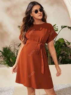 Martenity Dresses Outfits For Office, Martenity Dresses Outfits, Maternity Dresses For Work, Maternity Outfits For Work, Maternity Tops For Work, Short Maternity Dress, Casual Maternity Dress, Shein Maternity, Maternity Gown