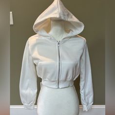 New Without Tags. Shein. White Crop Zip Front Hoodie With Pockets. Women’s Size Xs. From A Pet Free And Smoke Free Home. Fitted White Hoodie Sweatshirt, White Fitted Hoodie Sweatshirt, White Fitted Hoodie, White Fitted Trendy Hoodie, White Fitted Sweatshirt Athleisure, White Fitted Sweatshirt For Athleisure, White Fitted Athleisure Sweatshirt, Trendy White Stretch Hoodie, White Stretch Hooded Sweatshirt