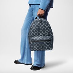 LOUIS VUITTON® - Discovery Backpack - Ink Blue White Luxury Blue Backpack Bag, Luxury Blue Backpack, Luxury Blue Standard Backpack, Designer Blue Backpack, Designer Blue Standard Backpack, Designer Blue Backpack For Everyday Use, Louis Vuitton Gifts, Louis Vuitton Official Website, Trunk Bag