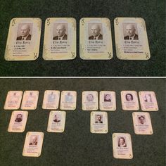 the cards have pictures of presidents on them