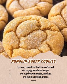 the recipe for pumpkin sugar cookies is shown