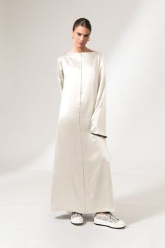 Relaxed Tailored Style, Silk Maternity Dress, Sustainable Dress, Dress With Flared Sleeves, Minimal Dress, Habesha Kemis, Single Parents, Silk T Shirt, Soft Tailoring