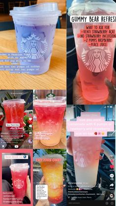 the different types of drinks are shown in this collage