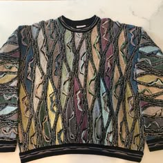 Coogi Men’s Xl Sweater Mercerized Cotton - Medium Weight Gently Used And Well Cared For, With No Smell, Stains, Snags Or Tears. Flat Measurements: Pit To Pit Is 27” Pit To Waist Is 16” Sleeve To Sleeve Is 70” Shoulder To Sleeve Is 24” Smoke And Pet Free Environment. Grandpa's Sweater, Vintage Grandpa Sweater, Funky Grandpa Sweaters, Vintage Coogi Sweater, Coogi Sweater, Aesthetic Sweaters, Grandpa Sweater, Sweaters Crewneck, Medium Weight