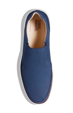 Stretch gores create a fit that hugs your foot in this leather slip-on with a refined look you'll love for the office and plenty of comfort for everywhere else. Removable, cushioned insole with arch support Leather upper/leather and textile lining/rubber sole Made in Portugal Leather Slip-ons With Leather Footbed, Blue Leather Slip-on Sneakers, Modern Leather Slip-ons With Cushioned Footbed, Business Slip-ons With Leather Footbed And Swift Leather, Suede Slip-on Sneakers With Removable Insole, Removable Insole Suede Slip-on Sneakers, Business Leather Footbed Low-top Slip-ons, Business Low-top Slip-ons With Leather Footbed, Suede Ortholite Insole Slip-ons