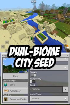 the map for dual - biome city seed is shown in this screenshote