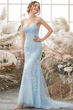 Long Meimaid Sky Blue Tulle Prom Dress,Lace Appliques Evening Dress,WP008 Prom Dresses With Rhinestones, Light Blue Formal Dress, Blue Tulle Prom Dress, Blue Dress Formal, Maxi Dress Prom, Pretty Prom Dresses, فستان سهرة, Grad Dresses, Lace Evening Dresses