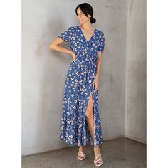 You'll stun in this effortless, beautiful maxi dress! Modest Long Floral Print Dresses, V-neck Rayon Maxi Dress For Garden Party, Modest Flowy Rayon Dress, Flowy Long Floral Dress, Modest Flowy Rayon Maxi Dress, Flowy Rayon Maxi Dress For Casual Wear, Flowy Modest Floor-length Maxi Dress, Flowy Rayon Maxi Dress For Casual Occasions, Modest Fitted Maxi Dress For Vacation