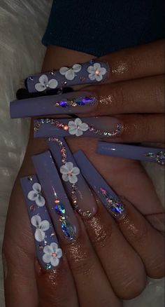 Stars Nails, 2022 Nails, Tips Nails, Art 2022, 2023 Nails, Art Hacks, Purple Acrylic Nails