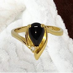 14k Yellow Gold Ring With Onyx & 0.005ct Diamond Ring - Size 8 Nwot Offers Welcome!!! Bx0201122 Elegant Black Diamond Ring In 14k Gold, Elegant 14k Gold Polished Gemstones, Elegant Onyx Diamond Ring As Gift, Elegant Onyx Diamond Ring Gift, Elegant Onyx Rings Hallmarked, Elegant Onyx Diamond Ring For Formal Occasions, Anniversary Onyx Jewelry With Diamond Accents, Elegant Black Sapphire Ring With Accent Stones, Elegant Hallmarked Onyx Rings