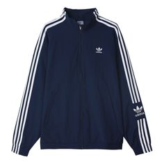 Men's adidas originals Logo Printing Side Classic Zipper Stand Collar Sports Jacket Autumn Blue HL2189 (Stripe) Blue Sports Jacket, Adidas Originals Logo, Autumn Blue, Sports Jacket, Stylish Sneakers, Adidas Men, Stand Collar, Adidas Originals, Perfect Pair