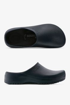 Since 1774 Birkenstock has provided top quality shoes, now available for the working professionals. Our Super Birki Backless Clogs are molded polyurethane and have their original contoured footbed with deep heel cup, longitudinal and transverse arch support, and raised toe bar; all totaling up to support and comfort perfect for long hours. Add that they are fluid resistant, water repellant, oil resistant, and slip resistant, you have the perfect partner for your professional environment. • One-p Waterproof Synthetic Clogs, Waterproof Functional Synthetic Clogs, Non-slip Synthetic Clogs, Non-slip Synthetic Slip-on Clogs, Non-slip Slip-on Synthetic Clogs, Synthetic Clogs With Cushioned Footbed For Work, Functional Slip-on Clogs With Cushioned Footbed, Functional Cushioned Slip-on Clogs, Functional Slip-resistant Closed Toe Clogs