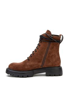 Ingrid Hiker Boots by Matisse in Brown, Women's, Size: 7, Polyester/Leather/Rubber at Anthropologie Rugged Suede Lace-up Boots For Fall, Brown Suede Lace-up Combat Boots, Fall Suede Work Boots With Vibram Sole, Fall Suede Lace-up Boots With Leather Footbed, Fall Moto Boots With Suede Lining And Round Toe, Fall Brown Suede Moto Boots, Brown Suede Moto Boots For Fall, Fall Suede High-top Work Boots, Fall Suede Work Boots With Leather Footbed