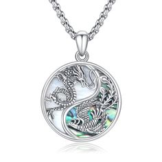 PRICES MAY VARY. 【Dragon Phoenix Yinyang Necklace Design】Both dragon symbols of power, nobility, might and luck,the dragon amulet necklace has a beautiful meaning of bringing protection, wealth and good luck. It is a classy and masculine chinese dragon necklace for men. The yin yang symbol represents harmony and balance. The combination of the dragon and yin yang in this necklace design creates a powerful and meaningful symbol. 【S925 Sterling Silver Yin Yang Necklace】 The silver dragon Yin Yang Dragon Yin Yang, Yin Yang Dragon, Dragon Amulet, Phoenix Jewelry, Yin Yang Necklace, Phoenix Necklace, Beautiful Meaning, Dragon Phoenix, Dragons Gift