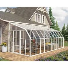 CANOPIA by PALRAM Sun Room 8 ft. x 20 ft. White/Clear Patio Enclosure and Solarium 702147 - The Home Depot