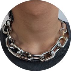 Modern Metal Chain Necklace With Chunky Chain, Modern Silver Chain Metal Necklace, Modern Metal Chain Necklace With Silver Chain, Modern Metal Jewelry With Chunky Chain, Modern Metal Chain Necklace, Bold Metal Jewelry For Everyday, Modern Chunky Chain Stainless Steel Necklace, Modern Stainless Steel Necklace With Chunky Chain, Modern Stainless Steel Chunky Chain Necklace