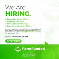 we are hiring flyer with green background