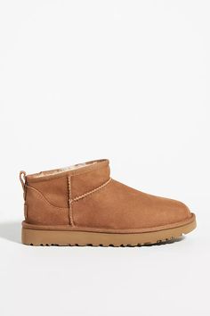 UGG Classic Ultra Mini Boots | Anthropologie Ugg Classic Ultra Mini Chestnut, Heavy Rainfall, Chestnut Boots, Shoes For School