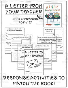 an activity book for children to learn how to use the letter from your teacher's book companion activity