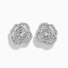 Effy Nature 14K White Gold Diamond Flower Earrings Diamond Flower Earrings, Effy Jewelry, Diamond Flower, Jewelry Stand, White Stone, Flower Earrings, White Gold Diamonds, Gold Diamond, Gold Metal