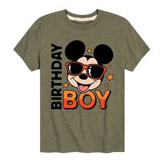 He will love the cool style of this Disney's Mickey Mouse Boys 8-20 Birthday Boy Graphic Tee. © Disney He will love the cool style of this Disney's Mickey Mouse Boys 8-20 Birthday Boy Graphic Tee. © Disney FEATURES Crewneck Short sleevesFABRIC & CARE Solid colors: cotton; Heather colors: cotton, polyester Machine wash Imported Size: X Large. Color: Green. Gender: male. Age Group: kids. Material: Cotton Blend. Baby D, Mickey Birthday, Boys Graphic Tee, 20th Birthday, Baby Birthday Party, Third Birthday, Disney Mickey Mouse, Disney Mickey, Baby Birthday