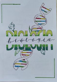 a poster with the words diario biologia written in cursive writing