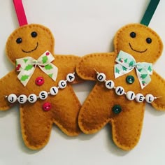 two gingerbreads with name spelled out on them