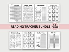 the reading tracker bundle includes books and pages