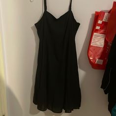 Super Cute For The Beach. Nwt. Amazing Condition Black A-line Sundress For The Beach, Summer Black A-line Midi Dress, Black A-line Midi Dress For Summer, Black A-line Midi Dress For Beach, Black Sundress With Ruffles For Day Out, Black Ruffled Sundress For Day Out, Black A-line Sundress For Summer, Casual Black Knee-length Sundress, Black Knee-length Sundress For Beach