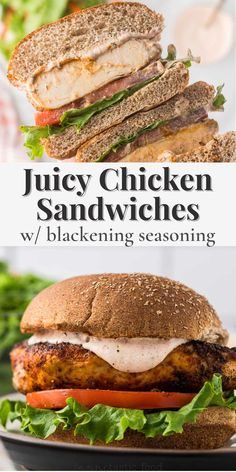 juicy chicken sandwiches with blackening seasoning are the perfect way to use up leftovers