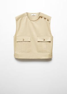 REF. 67075754-VALDEMOS-LM
Composition: 68% cotton,32% polyamide. Lining: 100% cotton Sleeveless Workwear Vest With Patch Pockets, Sleeveless Vest With Patch Pockets For Work, Utility Workwear Tops With Side Pockets, Utility Vest With Flap Pockets For Work, Casual Workwear Vest With Patch Pockets, Utility Sleeveless Tops With Pockets, Sleeveless Utility Top With Pockets, Casual Work Vest With Flap Pockets, Chic Workwear Tops With Pockets