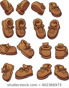 a set of cartoon shoes for children and adults - miscellaneous objects / objects illustrations on separate layers