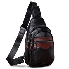 PRICES MAY VARY. ★ [EVERYDAY ESSENTIAL] – CENUNCO Chest Sling Bag has 3 zipper pockets on the outside (all but the smallest one fit phones) while the internal structure has 3 card slots, 3 slip pockets, a zipper pocket, and a key hanger ring – you won't even need a wallet! ★[GENUINE LEATHER SLING CHEST BAG] – This sling chest bag for men and women was made of genuine leather, combine with comfortable cotton lining and heavy duty metal zippers, this leather bag is suitable for hiking, cycling, an Leather Chest Bag With Cell Phone Pocket For School, Business Chest Bag Backpack With Anti-theft Pocket, Business Chest Bag With Anti-theft Pocket, Everyday Carry Chest Bag With Anti-theft Pocket, Everyday Carry Crossbody Chest Bag With Anti-theft Pocket, Everyday Anti-theft Crossbody Chest Bag, Leather Chest Bag With Anti-theft Pocket For Outdoor Activities, Leather Chest Bag With Anti-theft Pocket For Outdoor, Sling Bag For Men