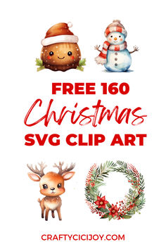 the free christmas svg clip art is available for use on craftsyjoy com