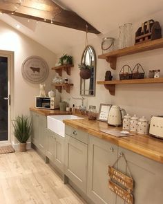 the kitchen is clean and ready to be used for cooking or baking, as well as other things