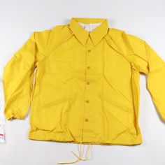 Vintage 70s Ebert Sportswear Lined Nylon Jacket Jacket New Withtags Yellow Mens Large Measurements Are: 23 Inches From Underarm To Underarm 27 Inches From Top To Bottom Nylon With Cotton Lining Check Out My Other Items In My Store Vogue Squared! Graybin Vintage 70s, Yellow White, Rain Jacket, Mens Jackets, Jackets & Coats, Man Shop, Vogue, Yellow, Color