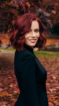 Red Hair Long Layers, Ruby Red Hair Color, Hair Colora, Fall Red Hair, Red Hair Ideas, Ruby Red Hair, Deep Red Hair, Mahogany Hair