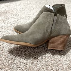 Brand New Gray Booties. Size 11. These Are An Amazing Shoe For Any Capsule Wardrobe! Never Worn. Still Come With Dust Bag. Bundle For A Discount Casual Ankle-high Heels, Casual Suede High Heel Booties, Casual Slip-on Booties For Spring, Spring Casual Slip-on Booties, Spring Suede Slip-on Booties, Casual Suede Spring Booties, Casual Suede Booties For Spring, Casual Slip-on Booties With Stacked Heel, Dolce Vita Ankle Boots